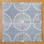 blue pattern floor tiles